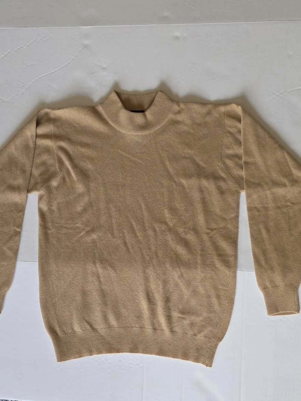 Men's Camel Turtleneck Sweater - Soft Knit